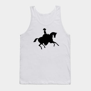 Vintage horse, Rider lady silhouette, Vintage woman Riding A Horse, Tank Top